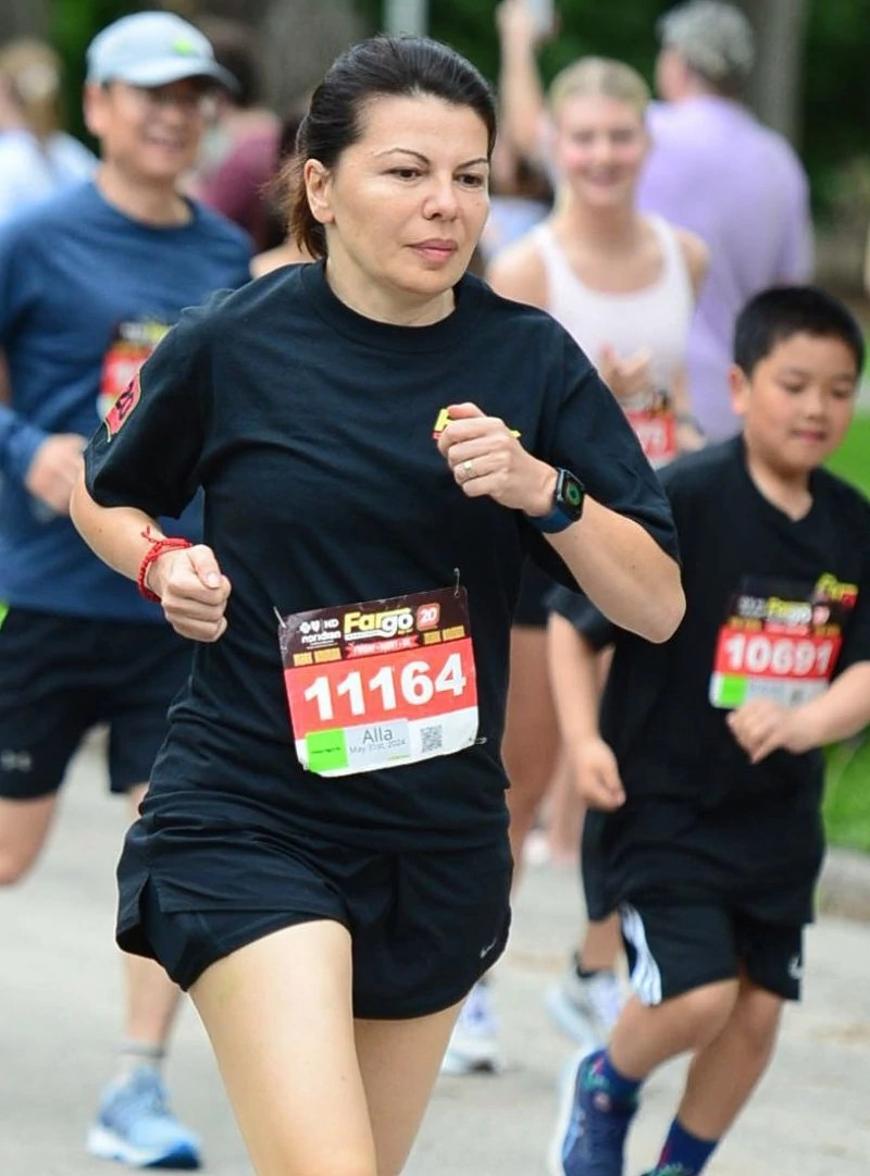 Alla Liberman runs a marathon