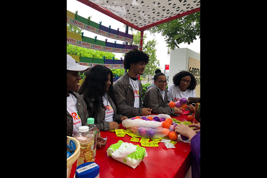 A group of people playing a game