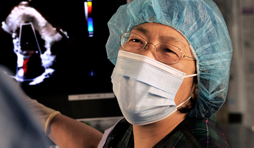 Radiologist reviewing imaging