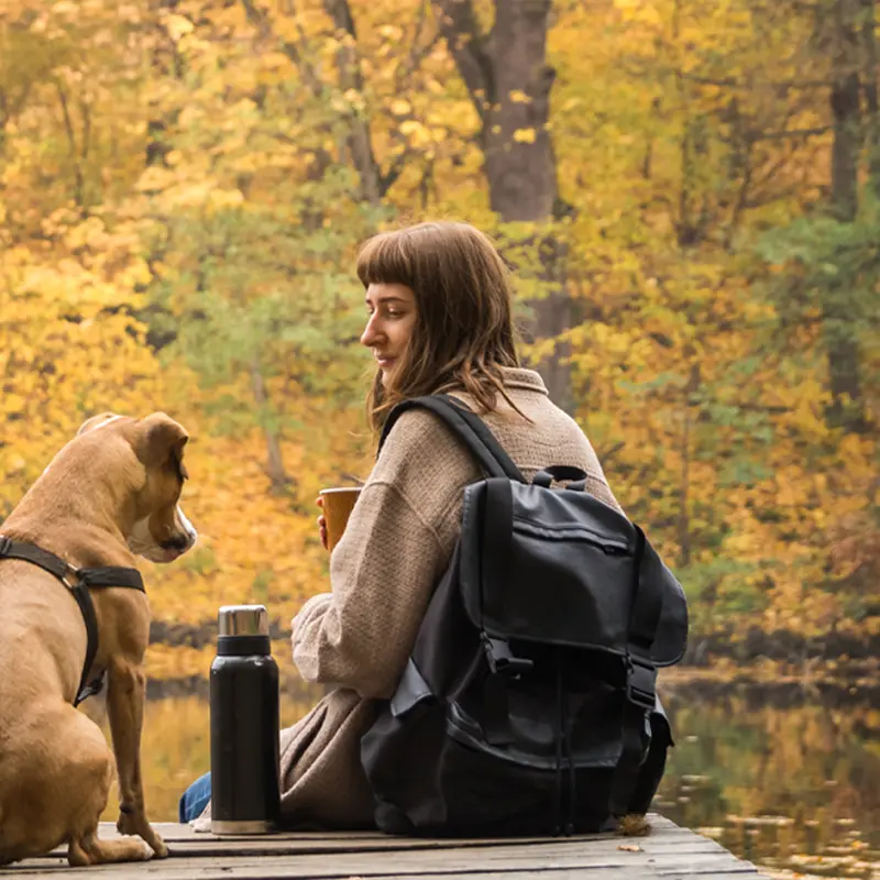 man smiling in nature