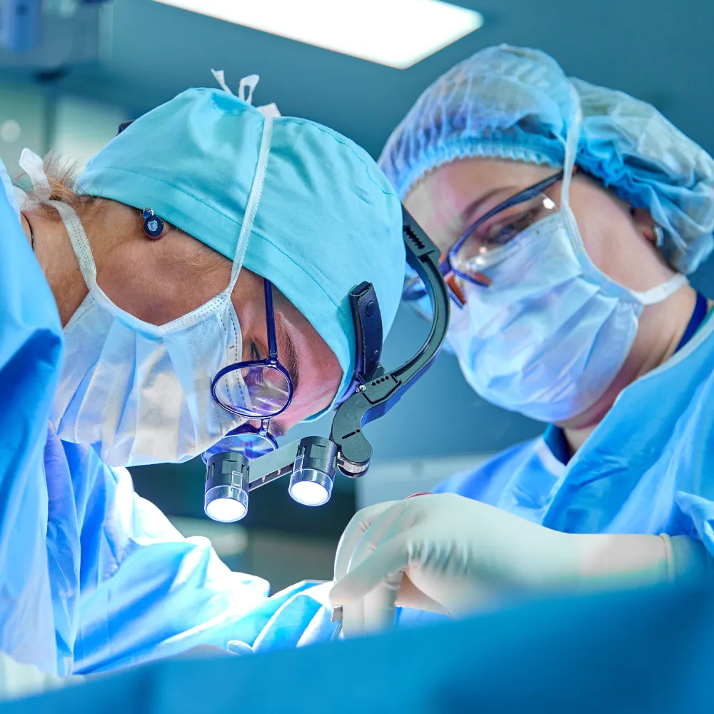 two surgeons performing surgery